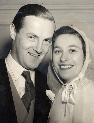 George Child-Villiers, 12th Earl of Jersey and his bride 
Bianca Mottironi, 16 October 1947 2