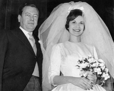 David Mountbatten, 3rd Marquess of Milford Haven and Janet Bryce
Wedding on 17 November 19602