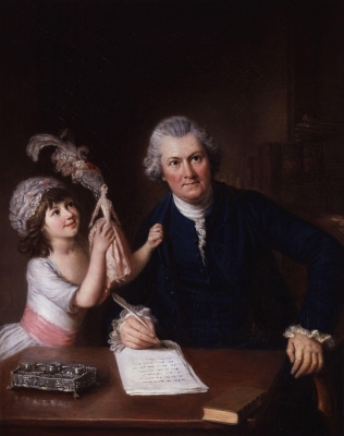 Christopher Anstey, with his daughter 
by William Hoare 2